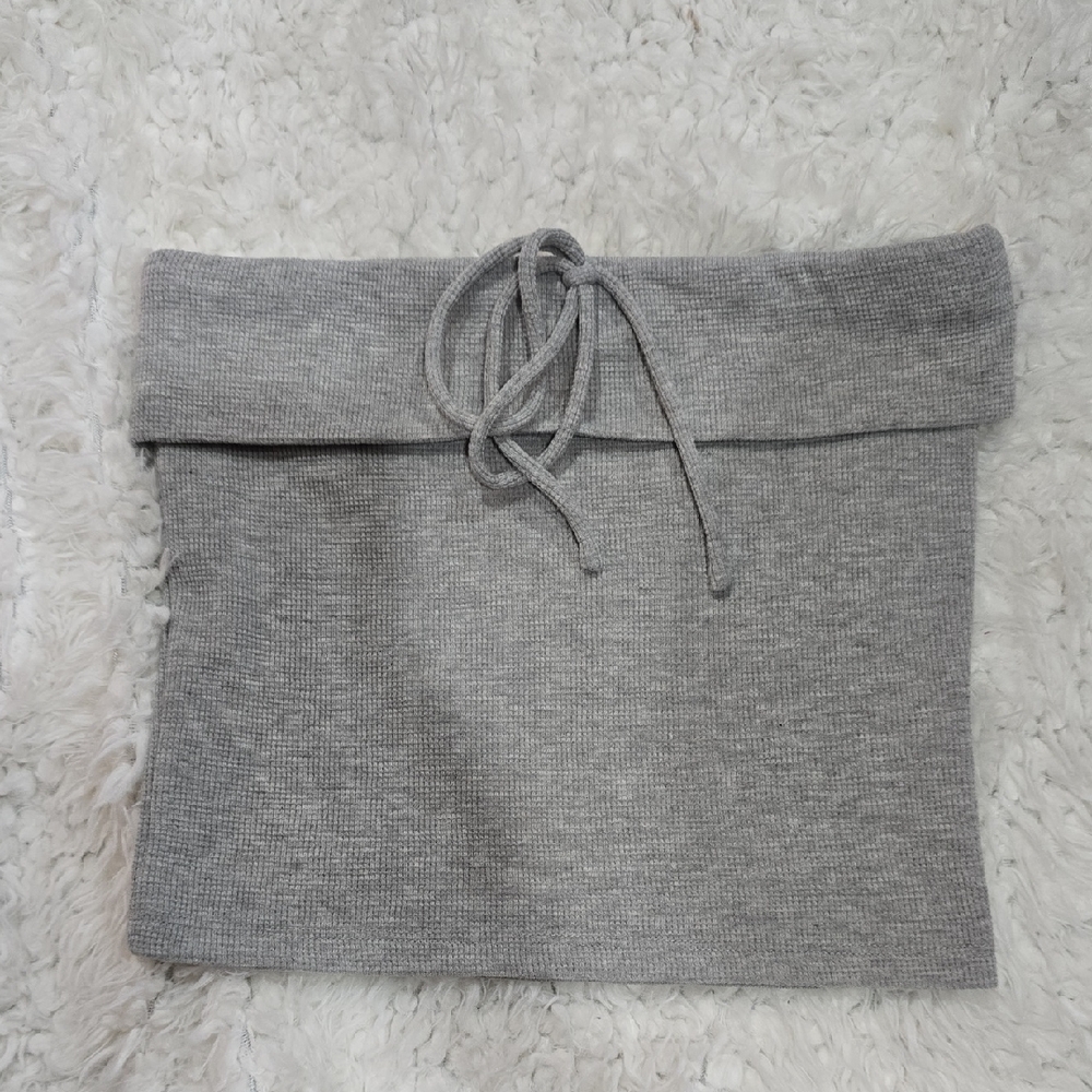 White Fox Boutique Gray Crop Top